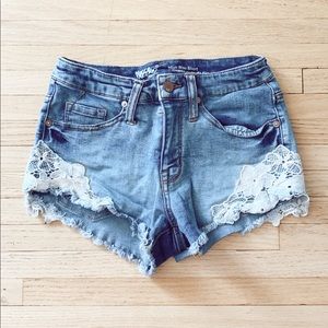 Mossimo high rise jean short lace detail 0/25
